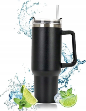 Kubek termiczny termos ze słomką 1200ml z uchwytem ze stali