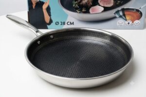 Patelnia ze Stali Nierdzewnej KOCHWERK 28 cm – Technologia Plastra Miodu (Honeycomb)